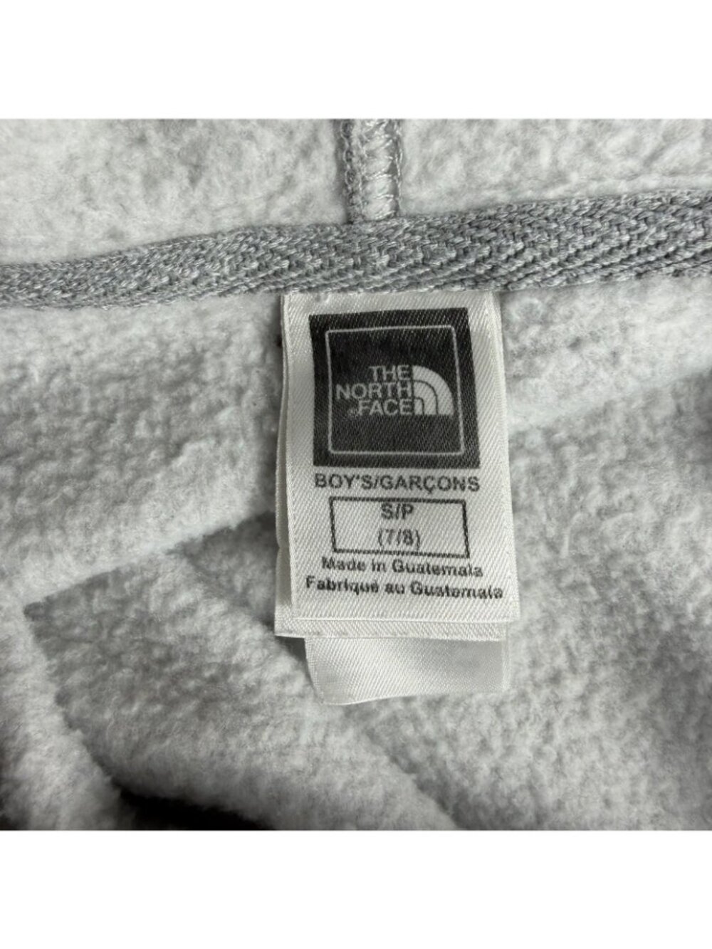 The North Face Hooded Fleece Jacket Gray Red Boy’s Size Small 7/8 - Picture 3 of 8